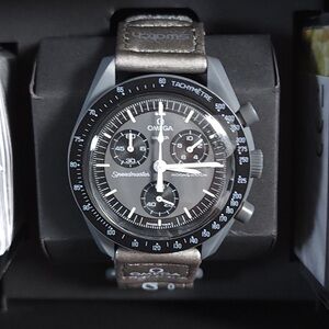 Swatch Gray and Black Chronograph Tachymeter Watch